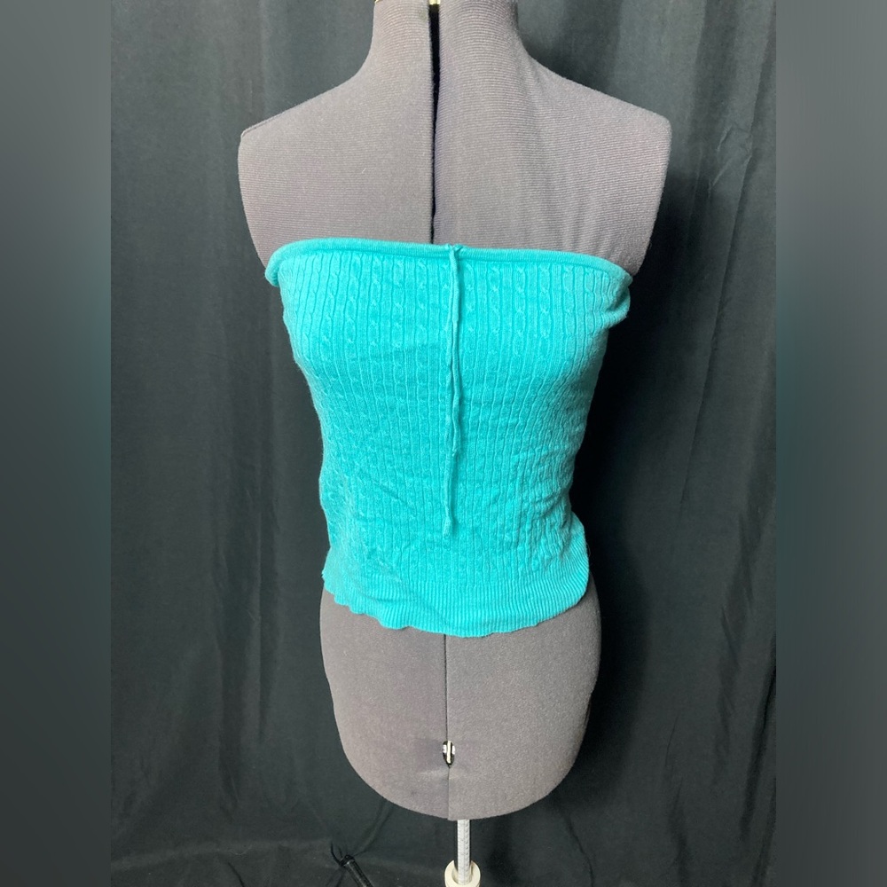 Central Park West New York Blue Strapless Tube Top Medium